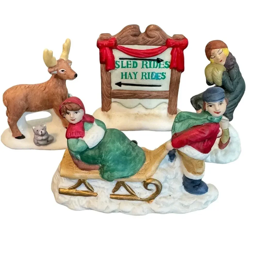 Vintage Village Collectable Holiday Figurine Decor Bundle‎